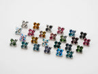 Dvara Crystal AB Four Leaf Austrian Crystal 16G Titanium Labret