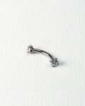 Aira Double CZ Rook Eyebrow Curved Barbell 16G