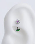 Amaya Flower Leaves Rook 16G Astm F136 Implant Grade Titanium Internally Threaded