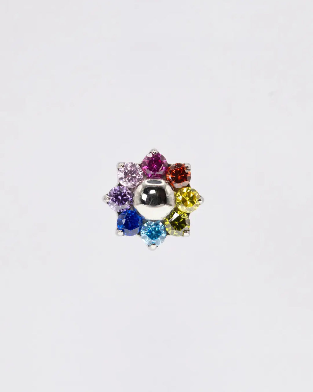 Belldandy Rainbow Flower 16G ASTM F136 Implant Grade Titanium Internally Threaded