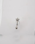 Bini Flower Rook 16G Titanium - Clear & Opal