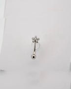 Bini Flower Rook 16G Titanium - Clear & Opal