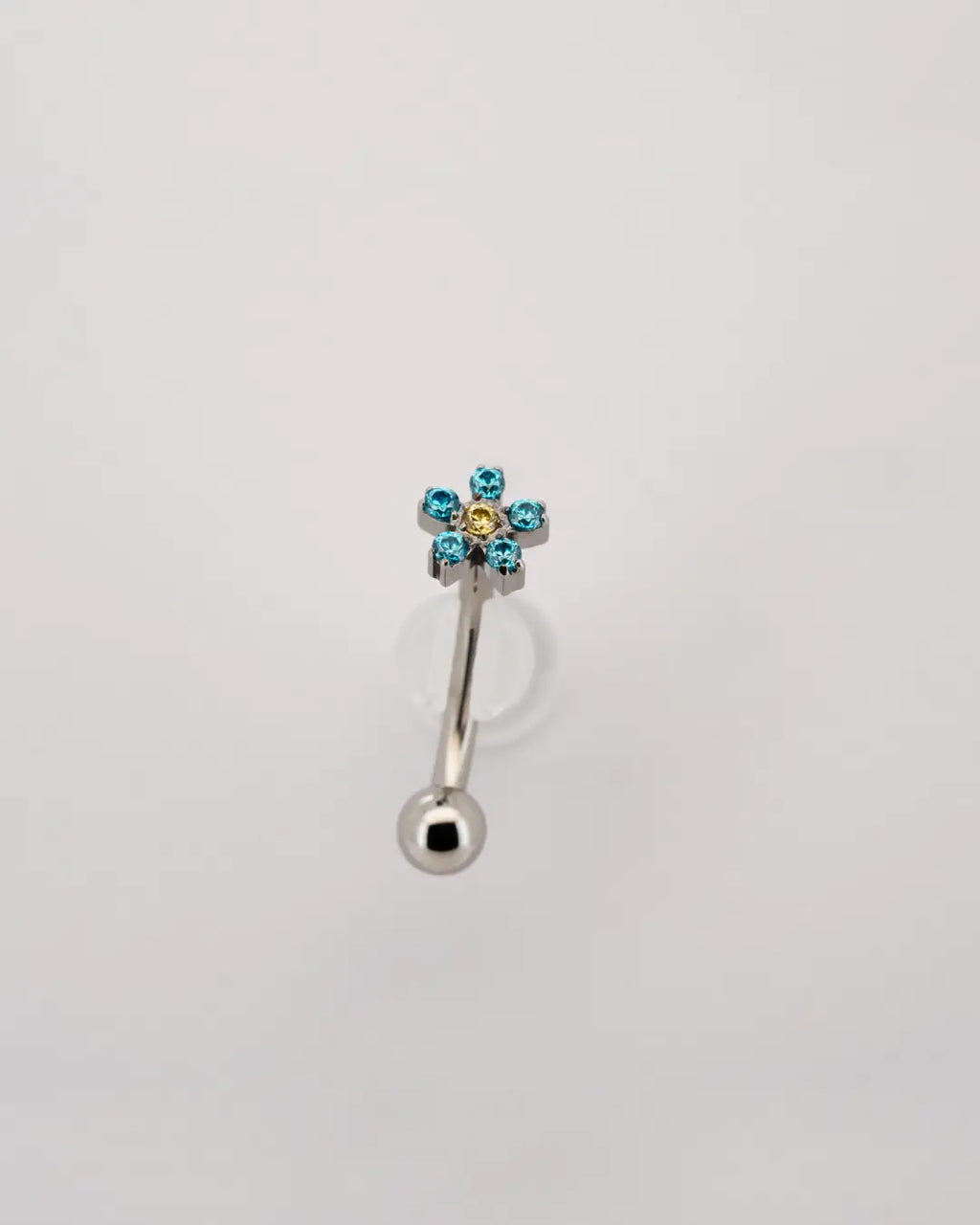 Bini Flower Rook 16G Titanium - Aqua & Golden Yellow