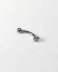 Gia CZ Curved Barbell 16G ASTM F136 Titanium