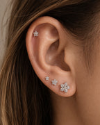Misaki Dainty Flower CZ Astm F136 Implant Grade Titanium Internally Threaded