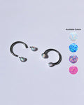 Pink Rose Opal Kye 16G ASTM F136 Titanium