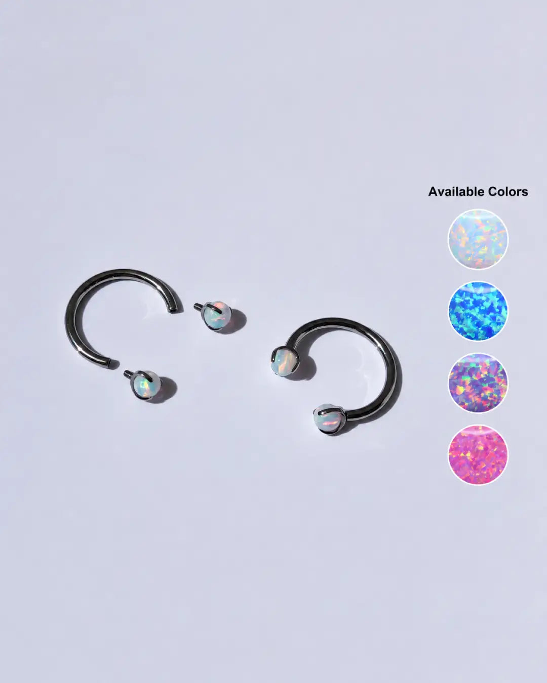 Pink Rose Opal Kye 16G ASTM F136 Titanium