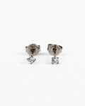 CZ Ear Studs with Clasp ASTM F136 Titanium Pair
