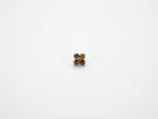 Dvara Peach Champagne Four Leaf Austrian Crystal 16G Titanium Labret