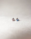 Aqua Blue Selena Mini Butterfly Labret 16G Titanium