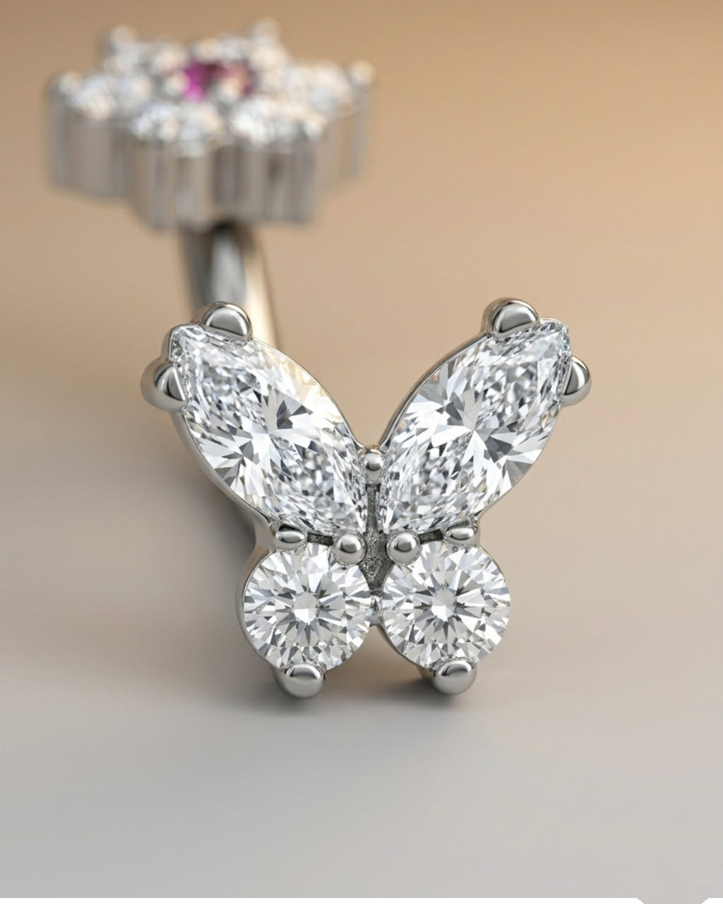 Siena Flower Butterfly 16G Astm F136 Implant Grade Titanium Internally Threaded