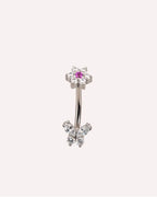Siena Flower Butterfly 16G Astm F136 Implant Grade Titanium Internally Threaded