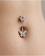 Siena Flower Butterfly 16G Astm F136 Implant Grade Titanium Internally Threaded
