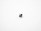 Dvara Silver Smoke Four Leaf Austrian Crystal 16G Titanium Labret