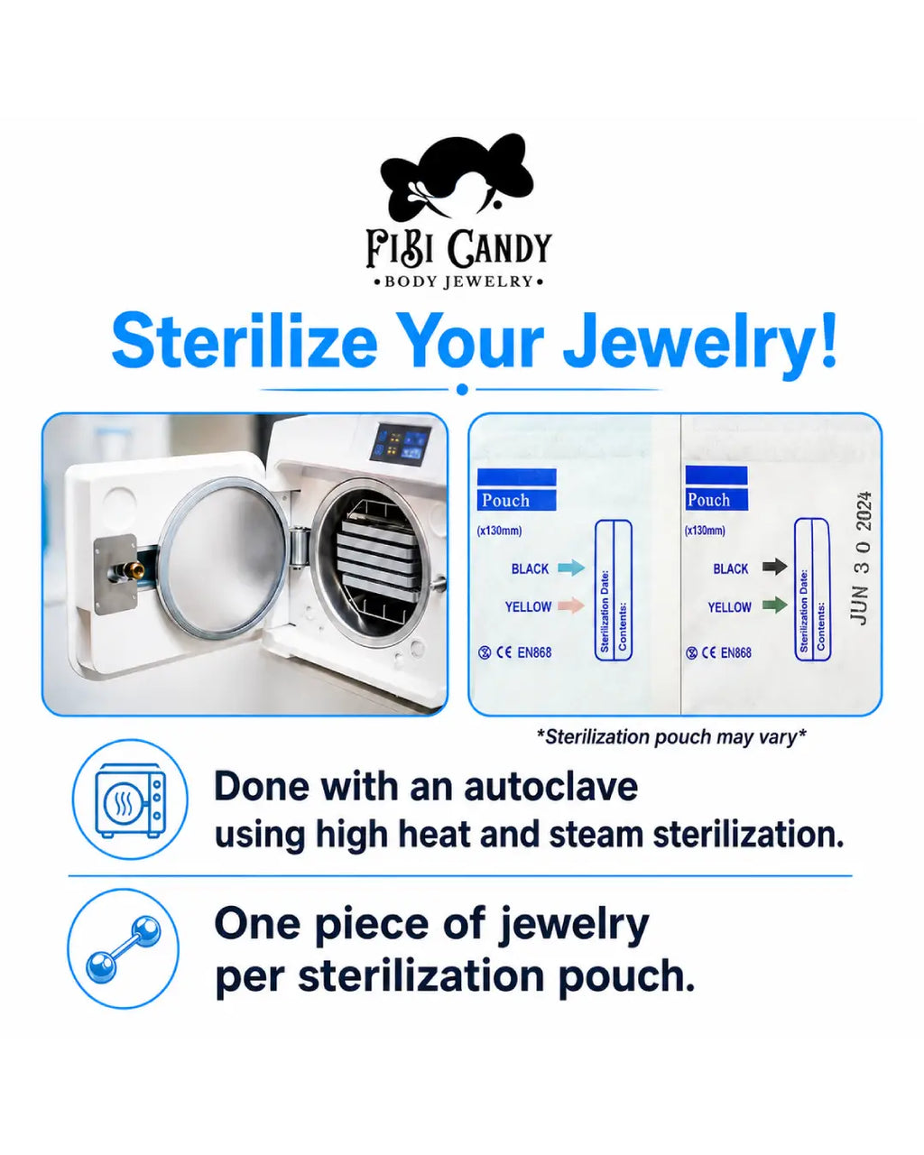 Sterilize Jewelry - One Pouch per Item
