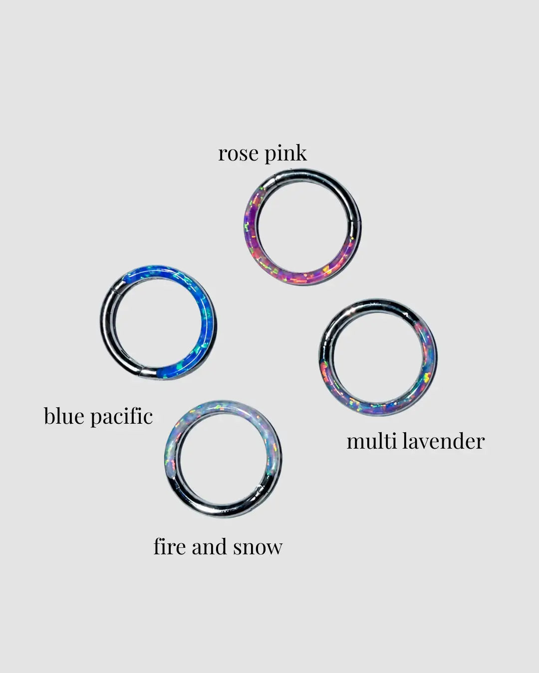 Rose Pink Opal Front Facing Clicker 16G Titanium