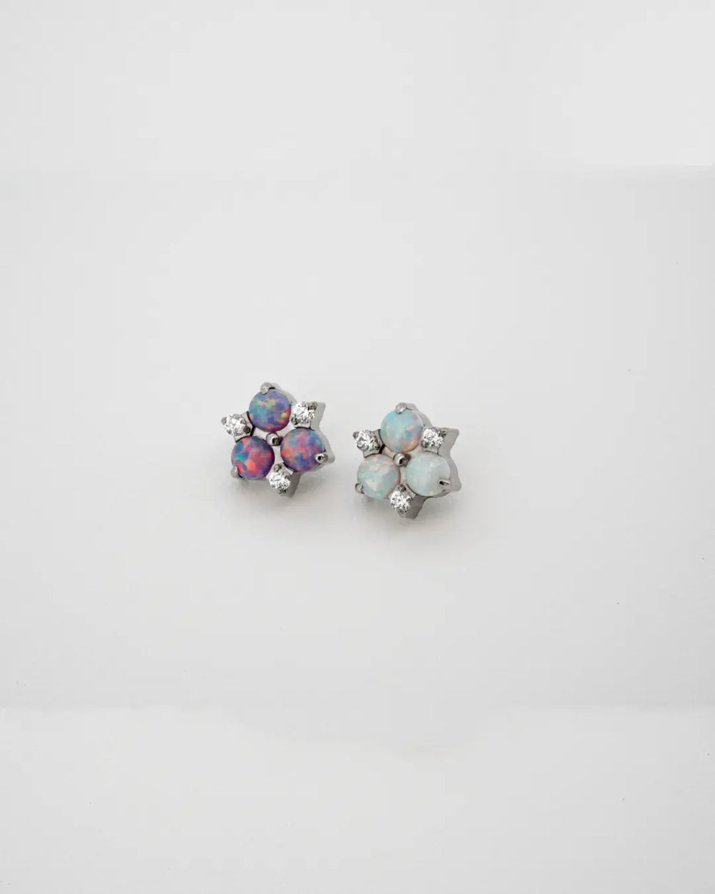 Vamire Synthetic Opal 16 ASTM F136 Implant Grade Titanium Earring Internally Threaded